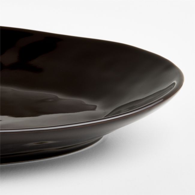 Marin Deep Brown Small Oval Stoneware Platter