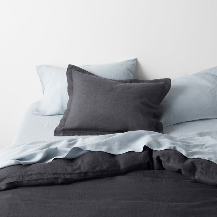 New Natural EUROPEAN FLAX™-certified Linen Mist Blue King Bed Sheet Set