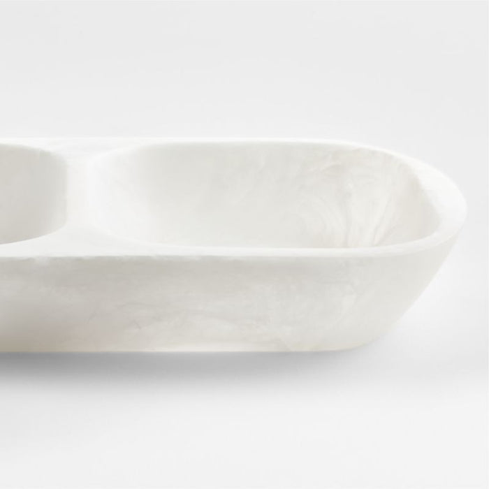 Naya White Resin Divided 3-Part Server