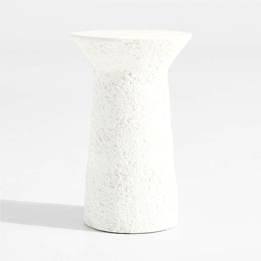 Nayarit 14" White Round Concrete Indoor/Outdoor Side Table