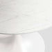 Nero 48" White Marble and White Metal Round Bistro Dining Table