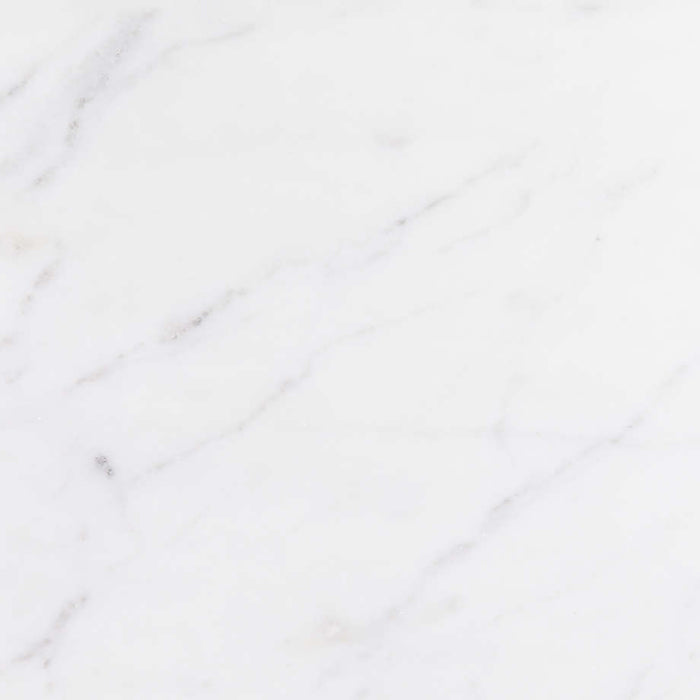 Nero 48" White Marble and White Metal Round Bistro Dining Table