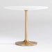 Nero 36" Round White Marble Dining Table with Brass Base