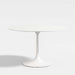 Nero 48" White Marble and White Metal Round Bistro Dining Table