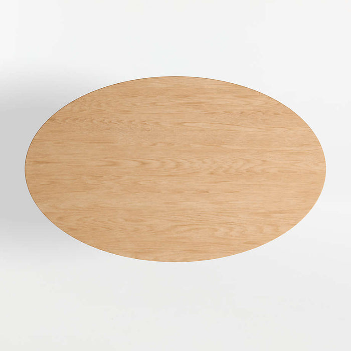 Nero 60" Natural Wood Oval Dining Table