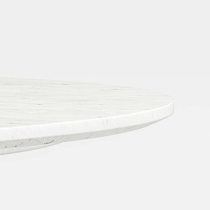 Nero 48" White Marble and White Metal Round Bistro Dining Table