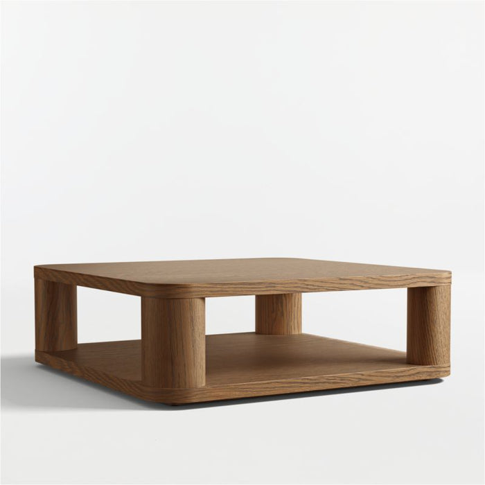Oakhurst Brown Oak Wood 46" Square Coffee Table