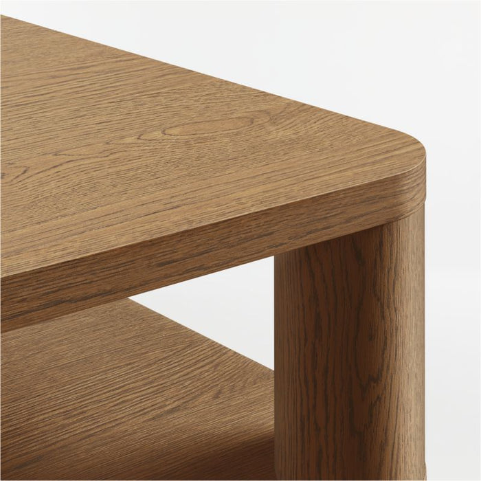 Oakhurst Brown Oak Wood 46" Square Coffee Table