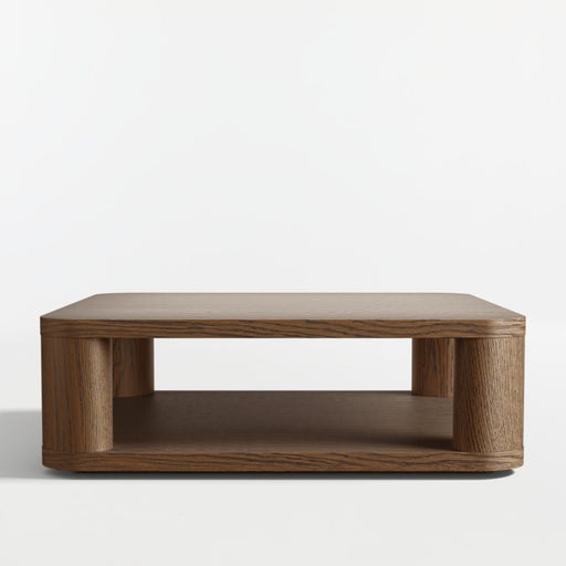 Oakhurst Brown Oak Wood 46" Square Coffee Table