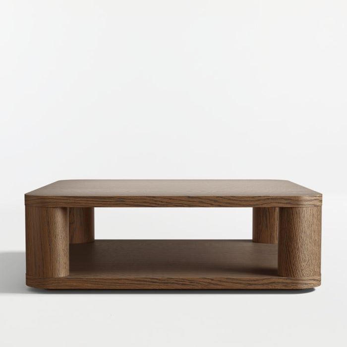 Oakhurst Brown Oak Wood 46" Square Coffee Table