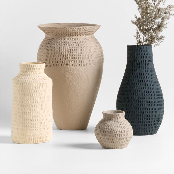 Oaxaca Large Taupe Cotton Mache Vase 20"