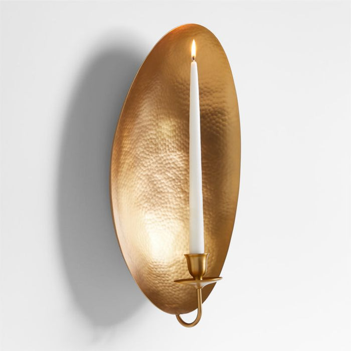 Odate Brass Hammered Metal Wall Sconce