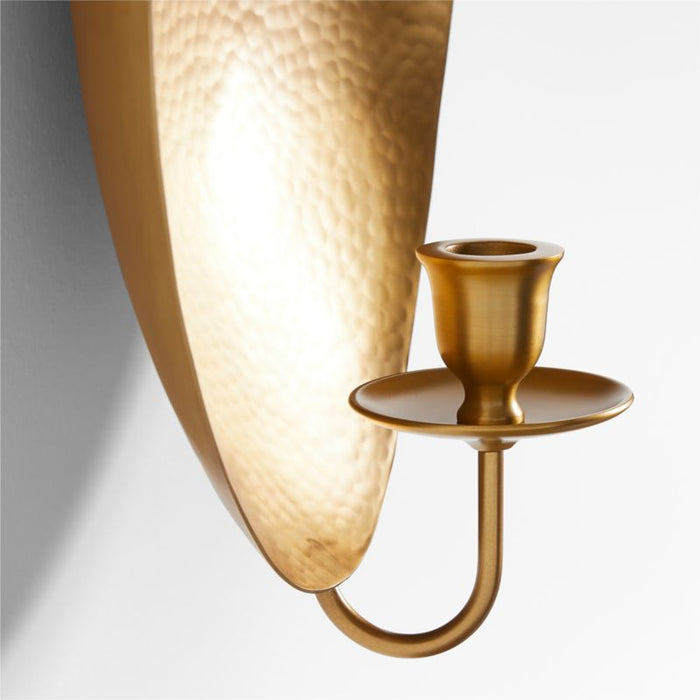 Odate Brass Hammered Metal Wall Sconce