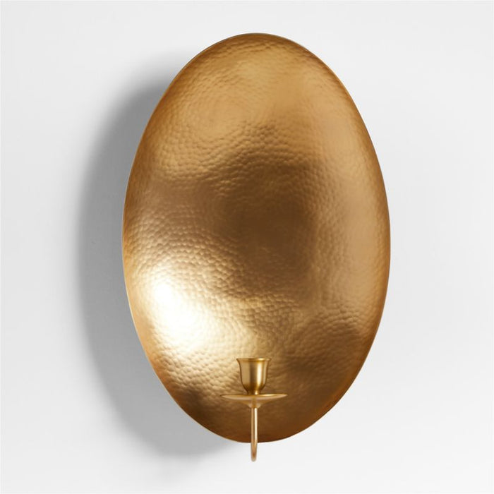 Odate Brass Hammered Metal Wall Sconce