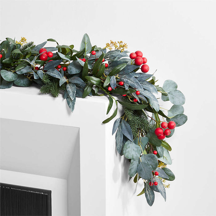 Faux Olive and Berry Garland 6'