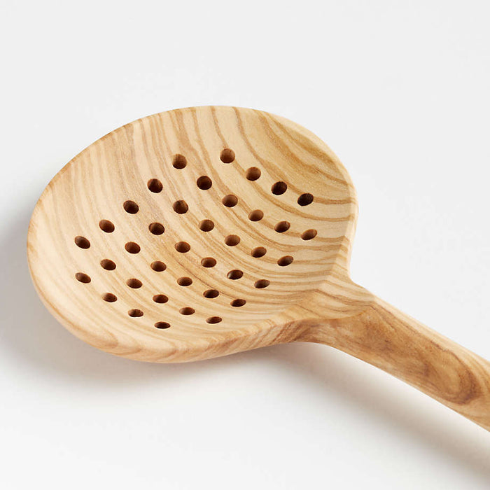 Crate & Barrel Olivewood Slotted Spoon