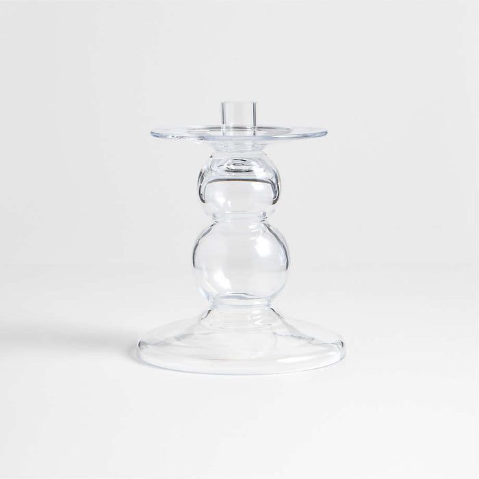 Ophelia Small Clear Glass Taper Holder 7.67"