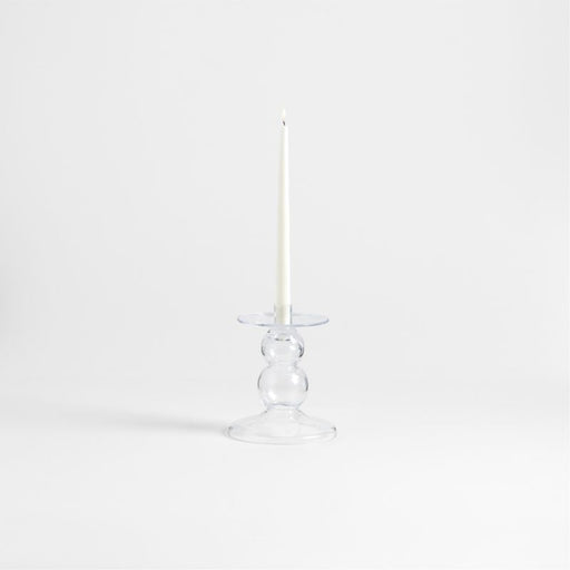 Ophelia Small Clear Glass Taper Holder 7.67"