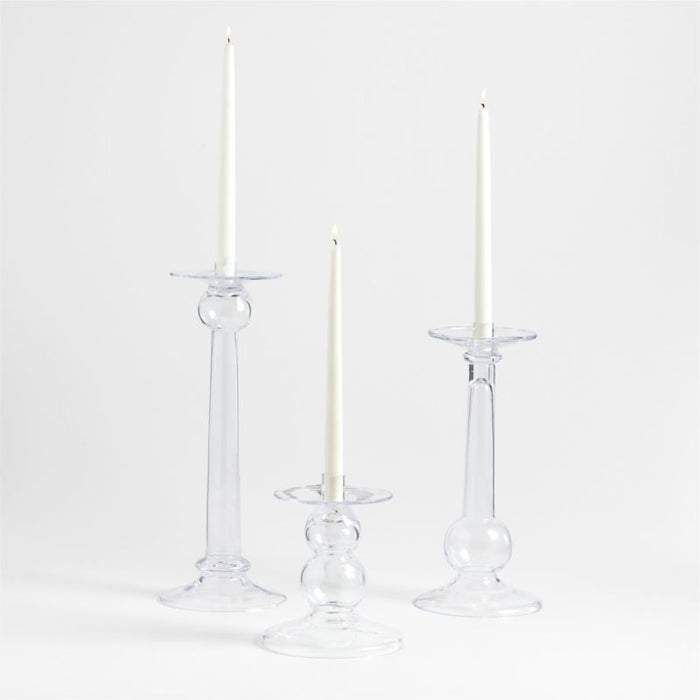 Ophelia Small Clear Glass Taper Holder 7.67"