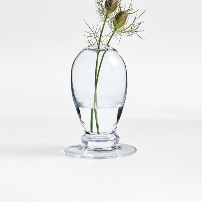 Ophelia Short Clear Glass Bud Vase 5"