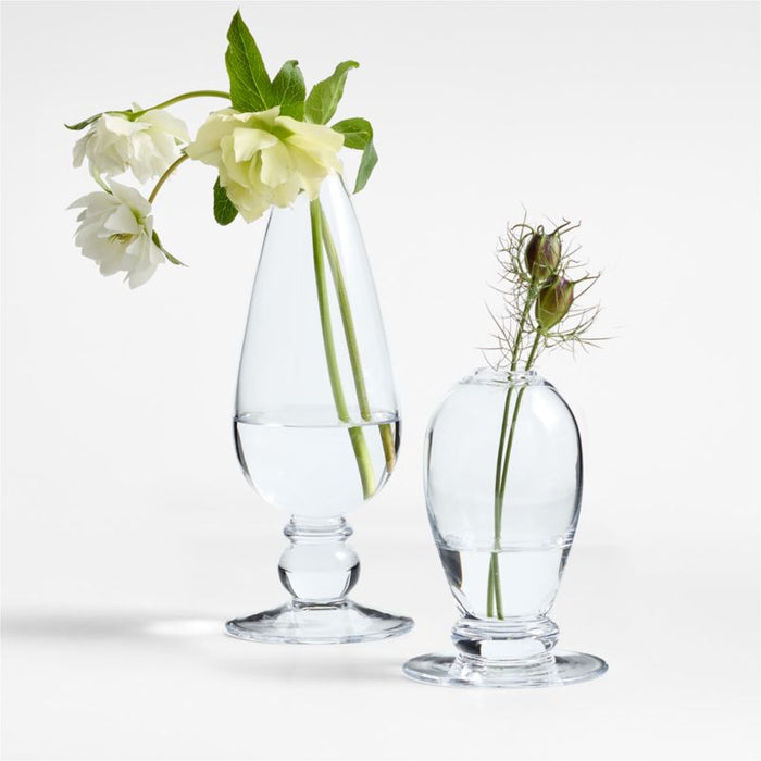 Ophelia Tall Clear Glass Bud Vase 8"