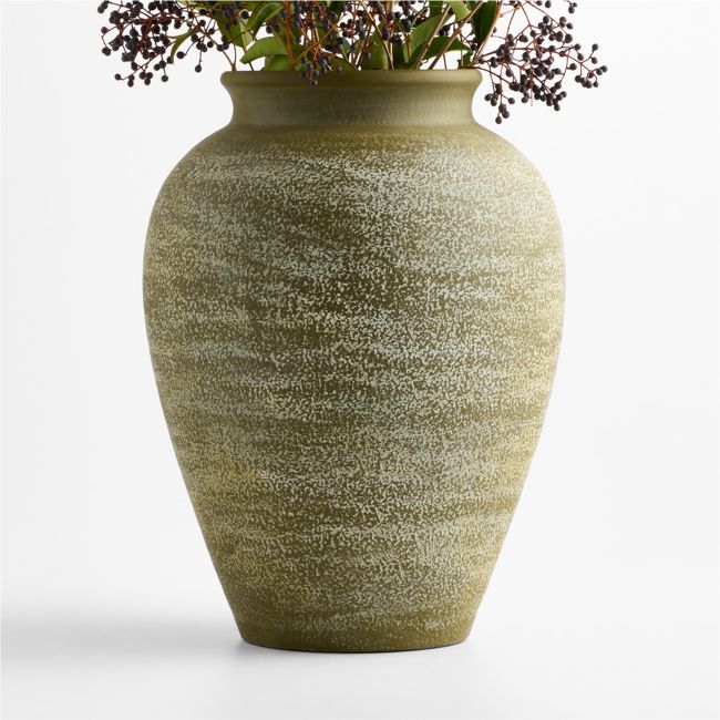 Ophelia Matte Olive Large Vase 17"