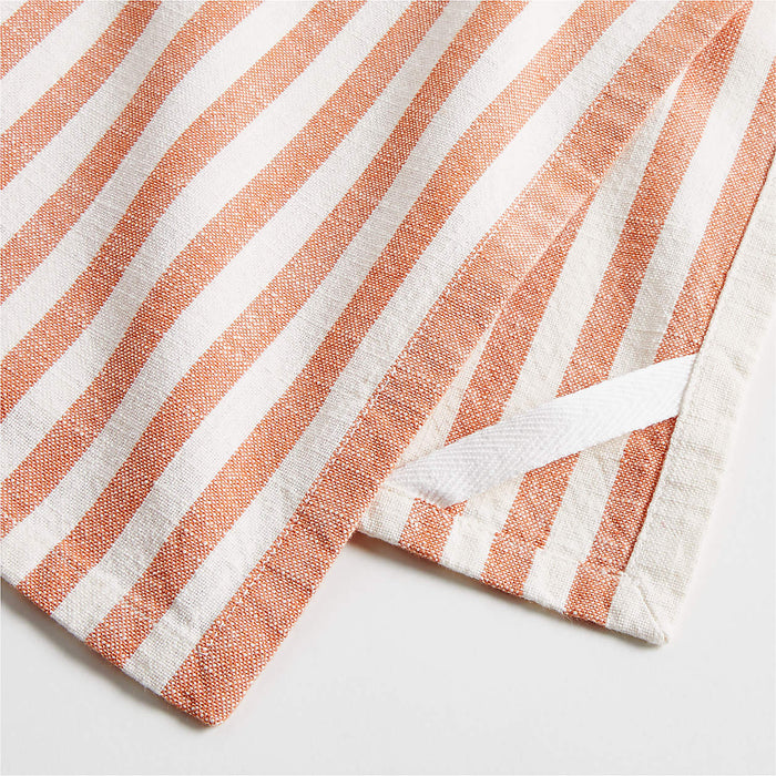 Fall Orange Stripe Organic Cotton Dish Towel