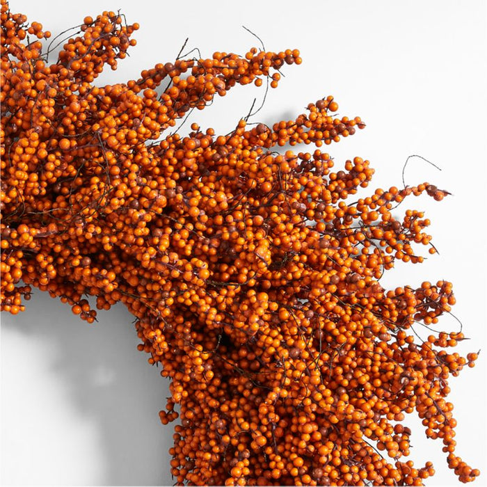 Faux Orange Mini Berry Wreath 32"
