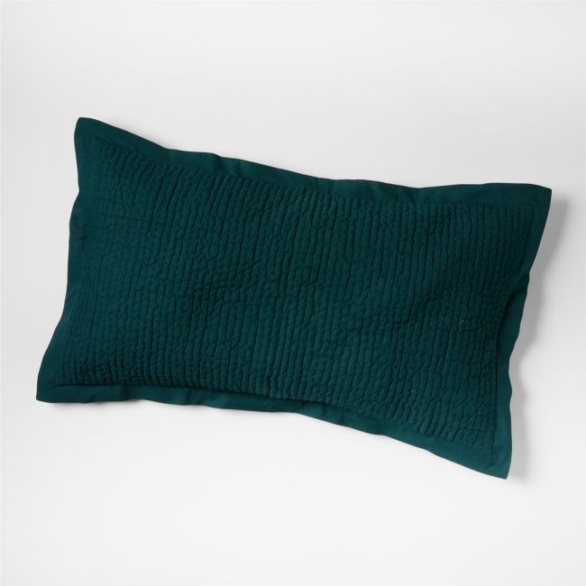 Celeste Organic Spruce Green Solid King Sham