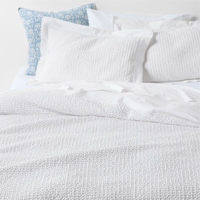 Organic Cotton Waffle Crisp White Full/Queen Duvet Cover