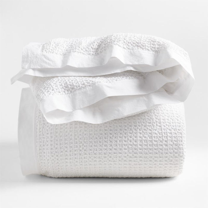 Organic Cotton Waffle Crisp White Full/Queen Duvet Cover