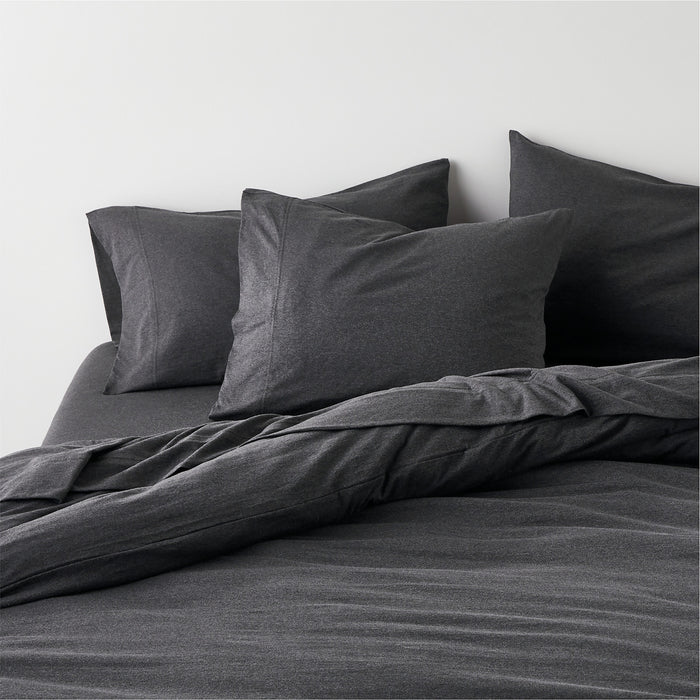 Cozysoft Organic Jersey Charcoal Grey King Bed Sheet Set