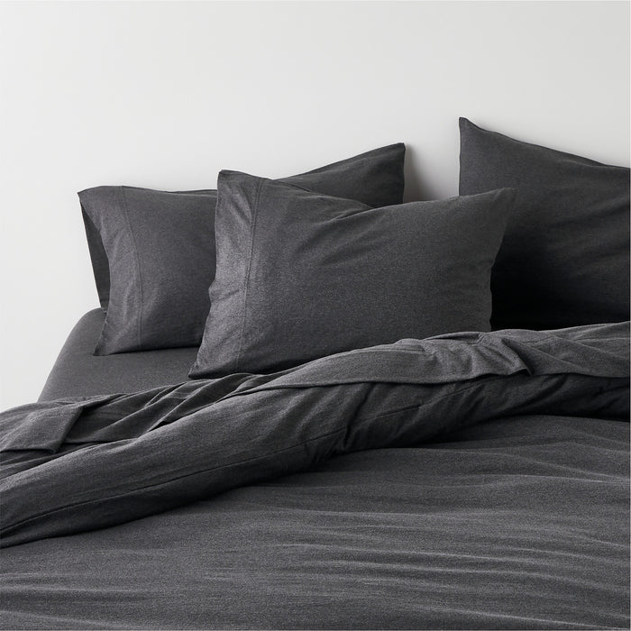 Cozysoft Organic Jersey Charcoal Grey King Duvet Cover