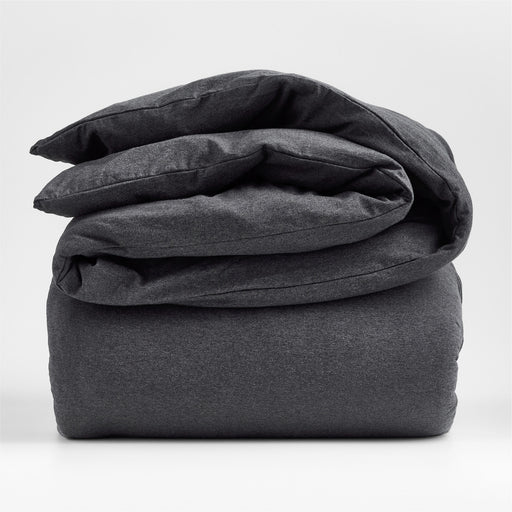 Cozysoft Organic Jersey Charcoal Grey King Duvet Cover