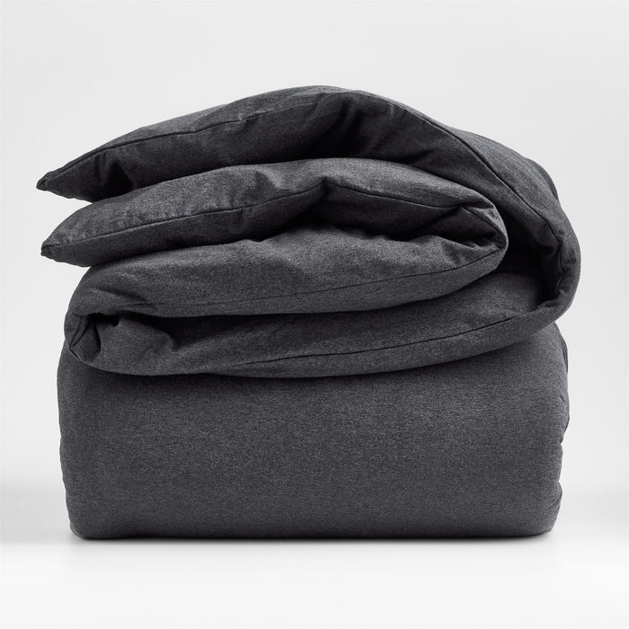 Cozysoft Organic Jersey Charcoal Grey King Duvet Cover