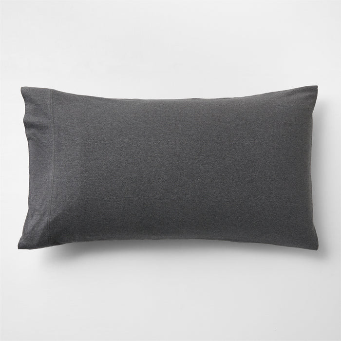 Cozysoft Organic Jersey Charcoal Grey King Pillow Sham Cover