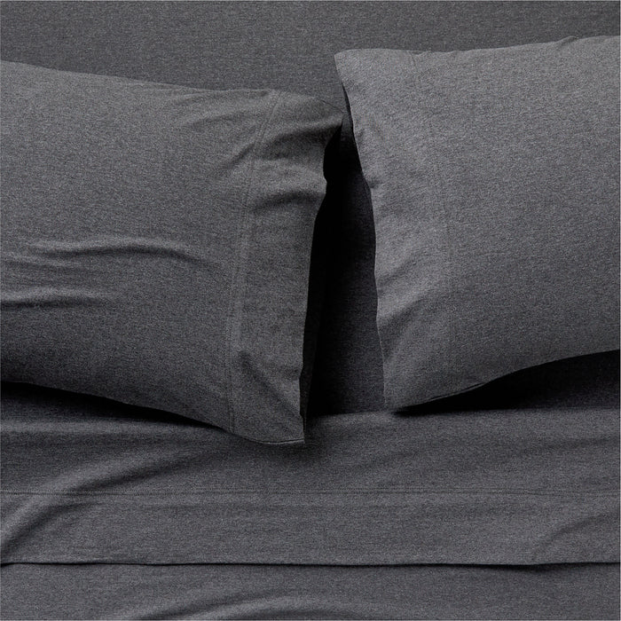 Cozysoft Organic Jersey Charcoal Grey King Bed Sheet Set