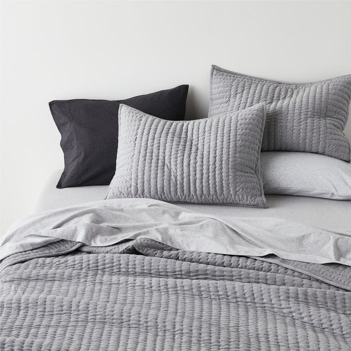 Cozysoft Organic Jersey Charcoal Grey Standard Pillow Sham Cover