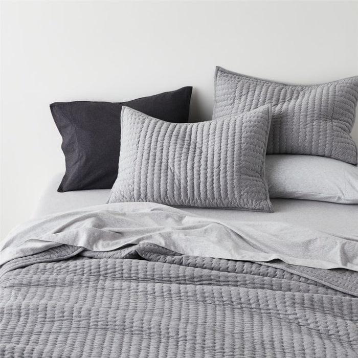 Cozysoft Organic Cotton Jersey Light Grey Full Bed Sheet Set