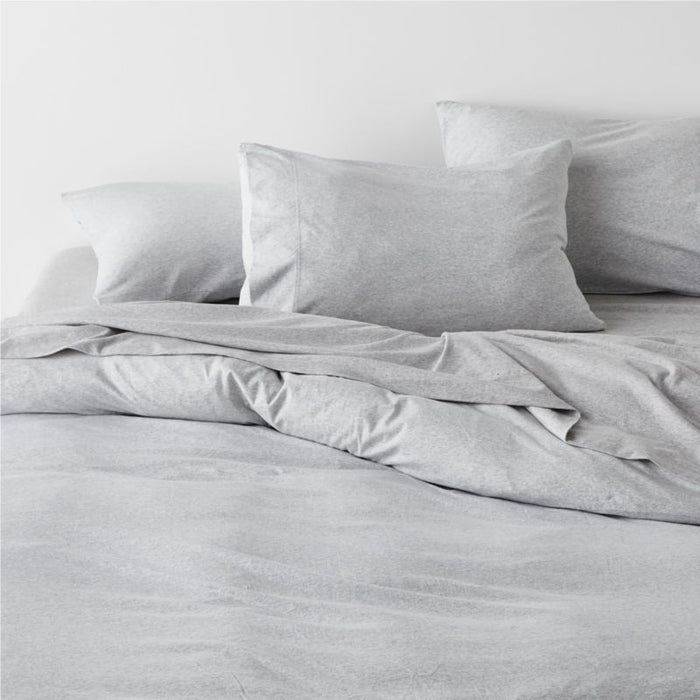 Cozysoft Organic Cotton Jersey Light Grey Standard Pillowcases, Set of 2