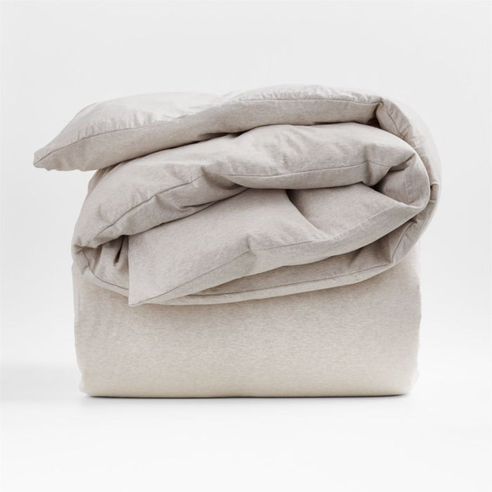 Cozysoft Organic Cotton Jersey Oatmeal Brown King Duvet Cover