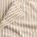 Organic Turkish Cotton Sand Beige and Crisp White Stripe Bath Towel