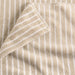 Organic Turkish Cotton Sand Beige and Crisp White Stripe Bath Sheet