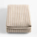 Organic Turkish Cotton Sand Beige and Crisp White Stripe Bath Sheet