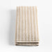 Organic Turkish Cotton Sand Beige and Crisp White Stripe Hand Towel