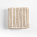 Organic Turkish Cotton Sand Beige and Crisp White Stripe Washcloth