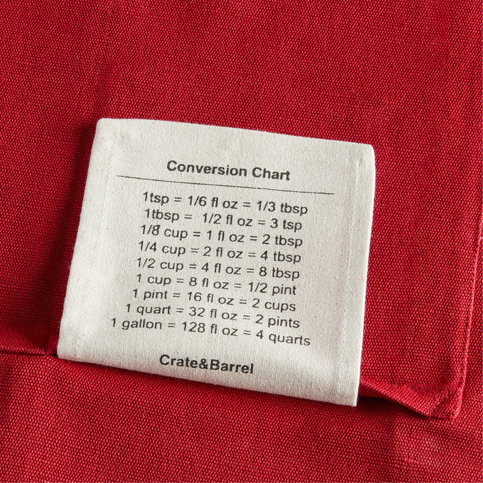 Oslo Red Organic Cotton Apron with Pockets