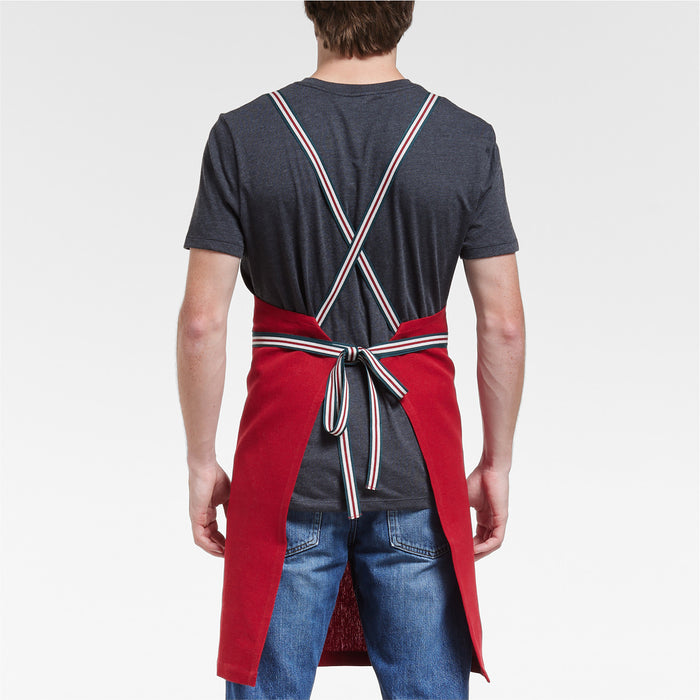 Oslo Red Organic Cotton Apron with Pockets