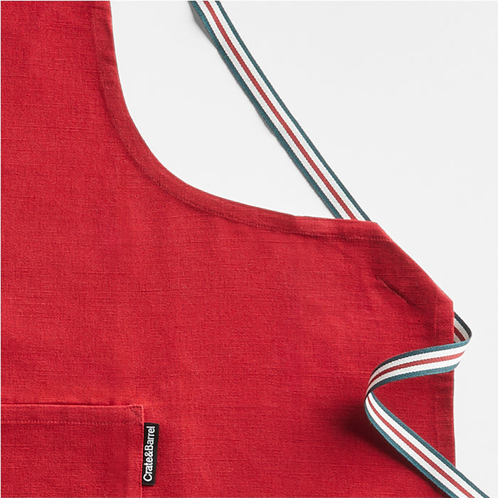 Oslo Red Organic Cotton Apron with Pockets