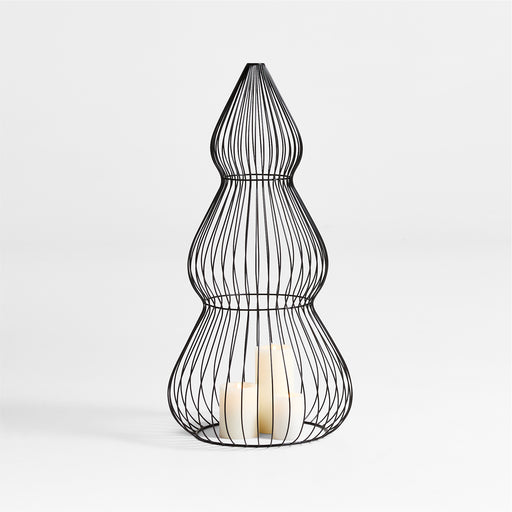 Outdoor Black Metal Wire Christmas Tree Decoration 3'